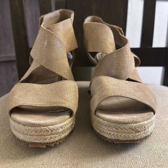 Eileen Fisher Women’s Strappy Gladiator Espadrille Wedge Sandals Cream Size 8.5 - Picture 9 of 12